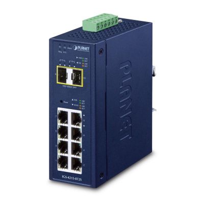 PLANET IP30 Industrieller L2/L4 8-Port Managed Switch L2/L4 Gigabit Ethernet (10/100/1000) Blau