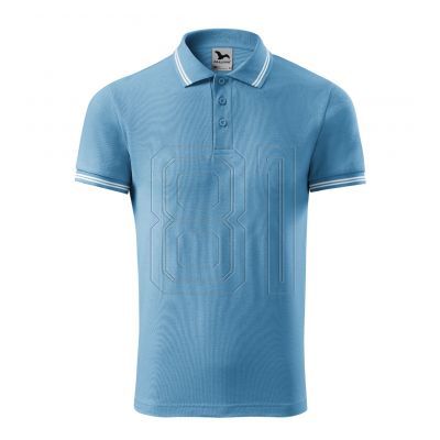 6. Malfini Urban M MLI-21914 azurblaues Poloshirt