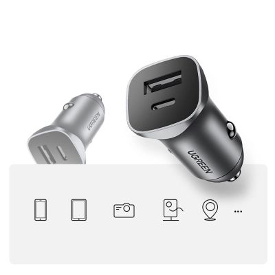 15. Ugreen CD130 USB-A / USB-C 30W Autoladegerät - Grau