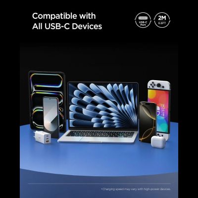7. Spigen EB10020CC USB-C-Kabel 100 W 200 cm – Weiß