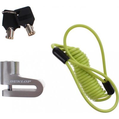 DUNLOP SILBERNES BREMSSCHEIBENSCHLOSS MIT KABELSCHLOSS