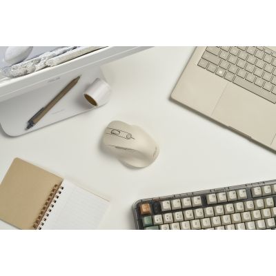 6. ASUS MD105 Kabellose Maus, Milchweiß, 2400 DPI, Dual-Mode-Funkverbindung (2,4 GHz und Bluetooth)