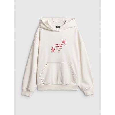 5. Lockerer Damen-Sweatshirt mit Kapuze 4F 4FRSS26TSWSF2836-11S