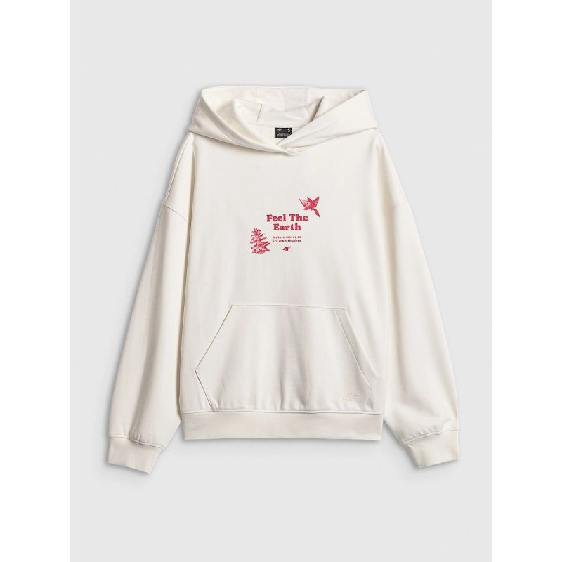 5. Lockerer Damen-Sweatshirt mit Kapuze 4F 4FRSS26TSWSF2836-11S