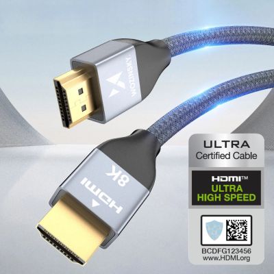 4. Wozinsky HDMI 2.1 Kabel 8K 60 Hz 48 Gbps / 4K 120 Hz / 2K 144 Hz 2 m Silber (WHDMI-20)