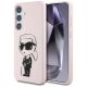 Karl Lagerfeld Silikon Graffiti Ikonik gedrucktes Logo MagSafe Samsung Galaxy S25 Hülle rosa