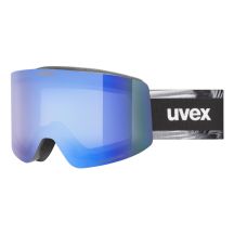 Uvex Skibrille provoqe FM für den Wintersport, Schwarz, Herren, Blau, sphärische Scheibe