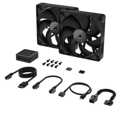 3. Corsair iCUE LINK RX140 Computergehäuselüfter 14 cm Schwarz 2 Stück.