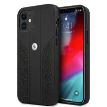 BMW Leather Curve Perforate Case für iPhone 12 mini – Schwarz