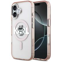 Karl Lagerfeld IML Choupette Sketch Logo MagSafe iPhone 17 Hülle - Pink
