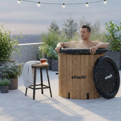 26. VIRTUFIT EISBAD XXL - 375 LITER - HOLZIMITAT - MIT ZUBEHÖR