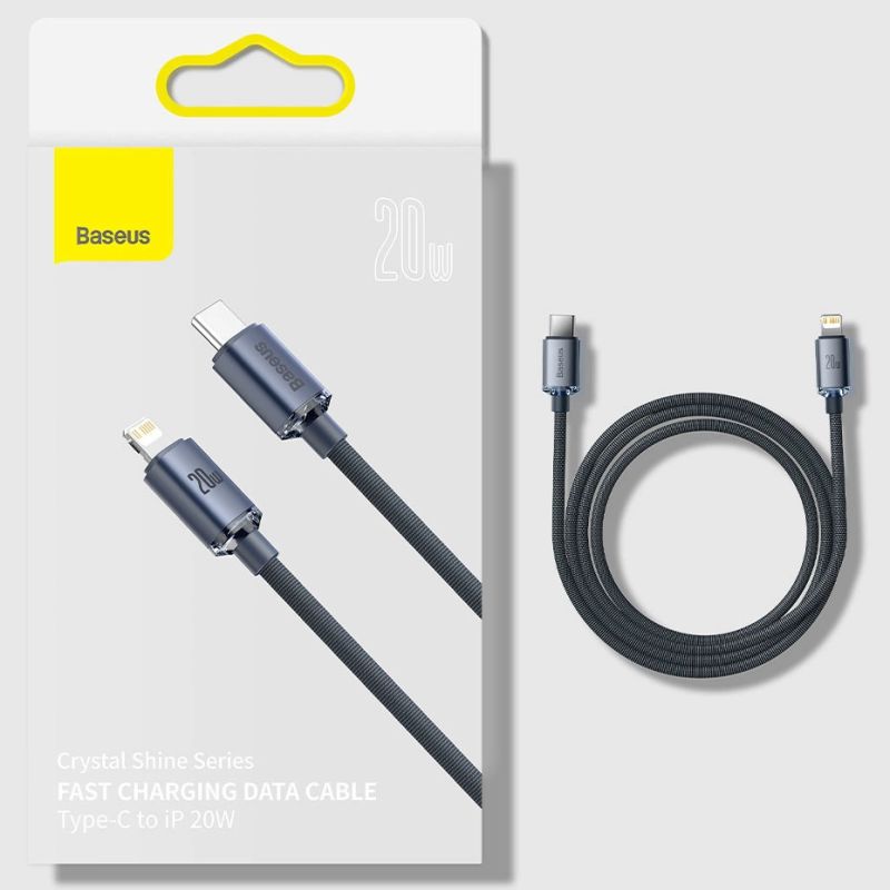 16. Baseus CAJY000301 Lightning – USB-C PD QC-Kabel 20 W 480 Mbit/s 2 m – Schwarz