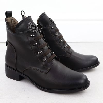 15. Jezzi W JEZ412C isolierte flache Stiefeletten, braun