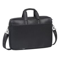 RIVACASE ORLY 16"-Laptoptasche, Schwarz, wasserdichtes Material, Fächer für 10,1"-Tablet, Smartphone, Dokumente und Zubehör