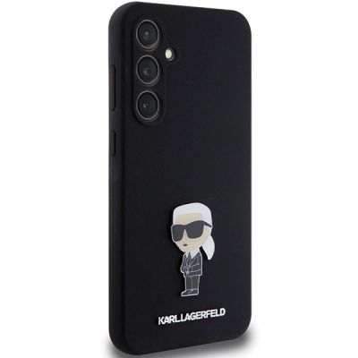 4. Karl Lagerfeld Silikon Ikonik Metal Pin Hülle für Samsung Galaxy S23 FE – Schwarz