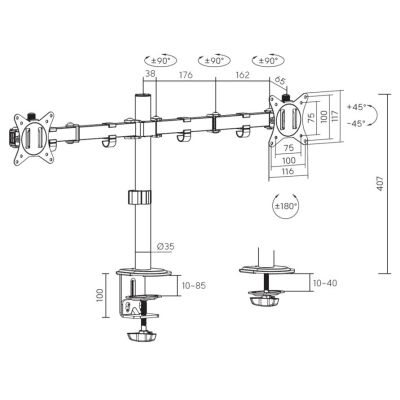 10. Equip 650167 Monitorhalterung/Ständer 81,3 cm (32") Schreibtisch Weiß