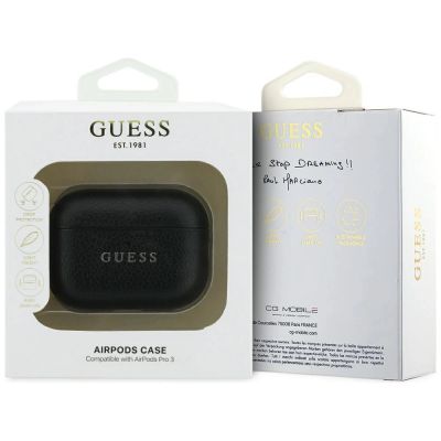 4. Guess Grained Classic Logo Hülle für AirPods Pro 3 - Schwarz