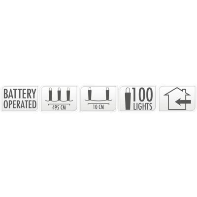 9. Batteriebetriebene Lichterkette mit 100 LEDs, mehrfarbig