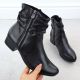 2. Schwarze Damen-Ankle-Boots aus Leder mit hohem Absatz, Modell Rieker 78656-00