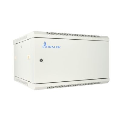 Extralink 6U 600x600 ASP Grauer Wandschrank, Tür aus massivem Blech