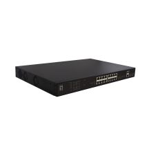 LevelOne FGP-2031 Netzwerk-Switch, unmanaged Fast Ethernet (10/100), PoE-Unterstützung, 1 HE, Schwarz