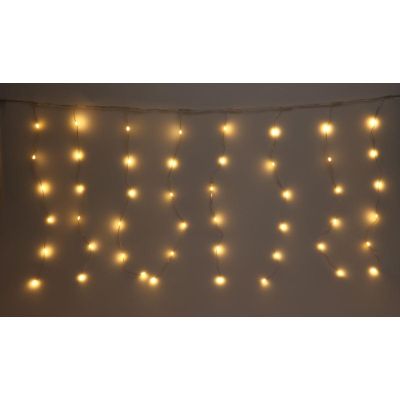 8. Weihnachtsbaumbeleuchtung, Lichtvorhang für den Außenbereich/Innenbereich, 120 LEDs, 300 x 60 cm, mit Fernbedienung, warmweiß