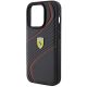6. Ferrari Twist Metal Logo Hülle für iPhone 15 Pro – Schwarz