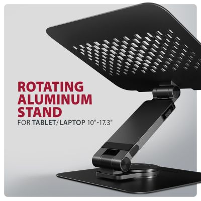 10. Axagon STND-LRB Laptop-Ständer, 360° drehbar, Doppelgelenk, Extenderbar Notebook- und Tablet-Ständer Schwarz 43,9 cm (17,3")