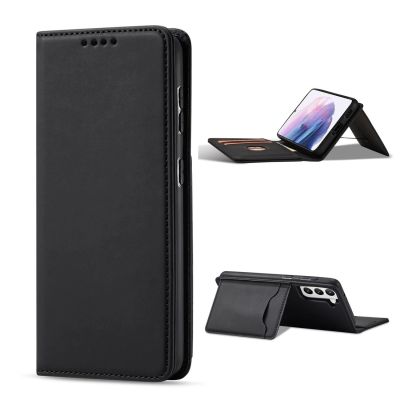 2. Magnet Kartenetui für Samsung Galaxy S22+ (S22 Plus) Tasche Wallet Kartenhalter Schwarz