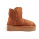 13. D.Franklin Damen Winter Schneestiefel Modische Fell gefütterte Braune Stiefeletten