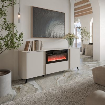 3. VOLARE Kommode 200x39x75 Kaschmir + Kamin