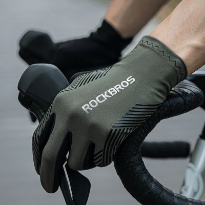 5. Rockbros Fahrradhandschuhe Frühling/Sommer/Herbst, Full, Größe: S - Grün