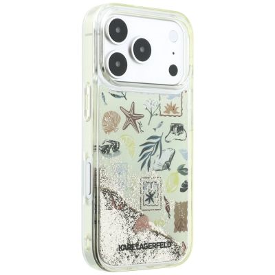 4. Karl Lagerfeld Liquid Glitter Strand- und Sandhülle für iPhone 17 Pro / 18 Pro – Beige