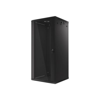 7. Lanberg WF01-6627-10B einteiliger Schrank (27 HE; 1300 mm / 600 mm / 600 mm; Wandmontage; Glas; 19 Zoll; schwarz)