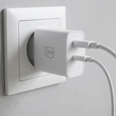 8. 3mk FlowPower 45W 1A1C PD3.0 QC4+ Wandladegerät – Weiß