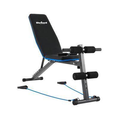 2. Schräge Trainingsbank mit Beinverriegelungen und Gummibändern REBEL ACTIVE RBA-2003
