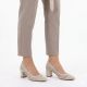 5. Beige Pumps mit Lochmuster und Blockabsatz, Sergio Leone PB848
