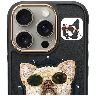2. Nimmy Glasses Cool Dog MagSafe Case für iPhone 16 Pro - Schwarz