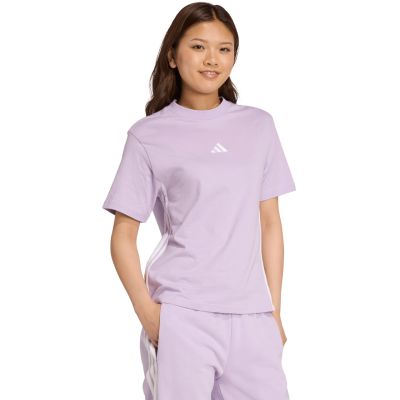 adidas Essentials 3-Streifen Baumwolle Damen T-Shirt Helllila JX7619