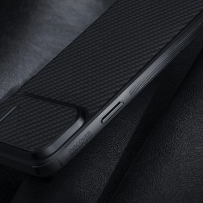 16. Nillkin Synthetic Fiber S Case iPhone 14 Plus Hülle mit Kameraabdeckung, schwarz