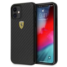 Ferrari FERCAHCP12SBK iPhone 12 mini 5.4" schwarz/schwarz Hardcase On Track Real Carbon