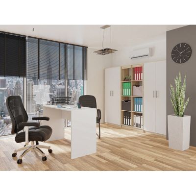 3. OLIV 2D Aktenschrank 74x35xH180 Sonoma/Weiß