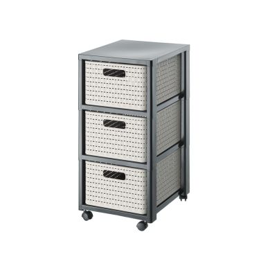 ROTHO Großes Regal mit 3 Schubladen COUNTRY Cappuccino/Anthrazit