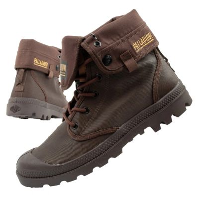 Palladium Herren-Sneaker, Baggy-Design, beschichtet, hoher Schaft, modisches Dunkelbraun