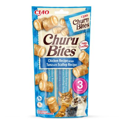CHURU Bites Thunfisch & Jakobsmuscheln Katze 3x10g