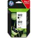 HP Tintenpatronen-Set HP 302+HP 302, HP302+HP302=X4D37AE, inklusive Schwarz und Farbe, F6U66AE+F6U65AE