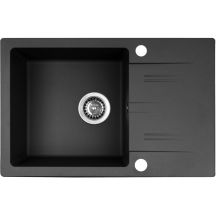 PYRAMIS LEFKADA Waschbecken (68x44) 1B 1D schwarz + Flessi Black Edision Wasserhahn - 070 260611F