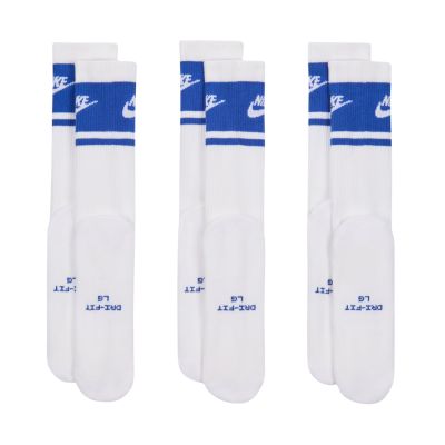 7. Nike Everyday Elevated Crew Socken, 3 Paar, Weiß und Blau, IM7949 904