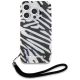 2. Karl Lagerfeld IML Zebra Pattern & Cord Hülle für iPhone 15 Pro – Schwarz
