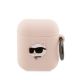Karl Lagerfeld KLA2RUNCHP AirPods 1/2 Cover Pink/Pink Silikon Choupette Head 3D